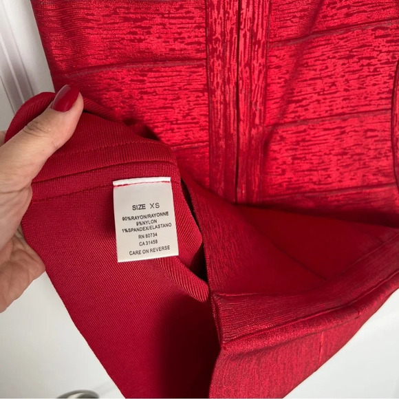 Herve Leger Red Mini Dress - Picture 6 of 10